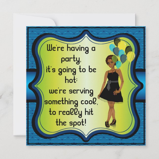 Birthday Bachelorette Woman Party Balloons Invite (Front)