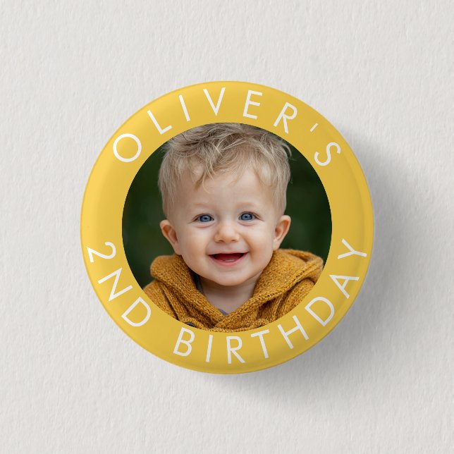 Birthday Badge Custom Name & Age Button (Front)