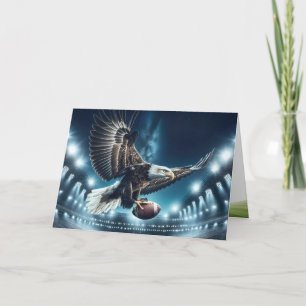 Birthday Bald Eagle With a Football Card