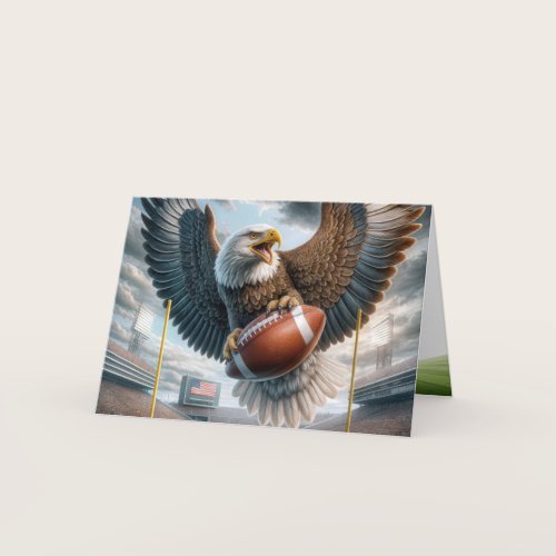 Birthday Bald Eagle With a Football Card