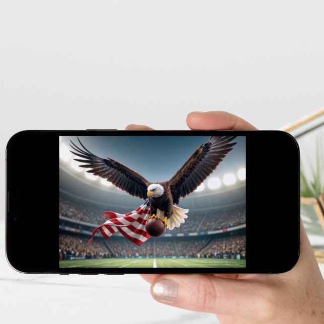 Birthday Bald Eagle With a Football Card (Front Digital)