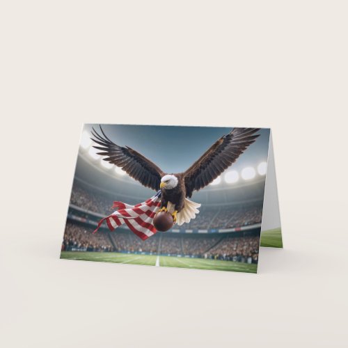 Birthday Bald Eagle With a Football Card