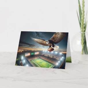 Birthday Bald Eagle With a Football Card