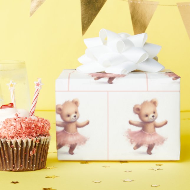 Birthday Ballerina Bear Wrapping Paper (Birthday Party)