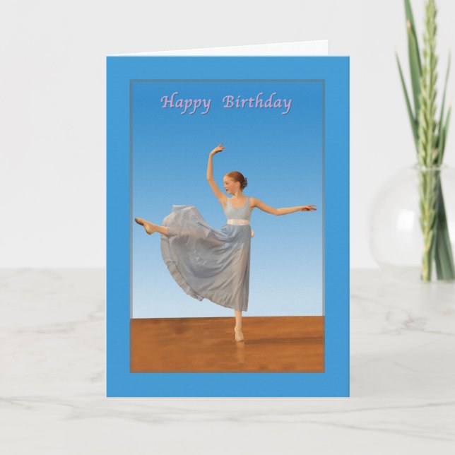 Birthday, Ballet Dancer Card (Front)