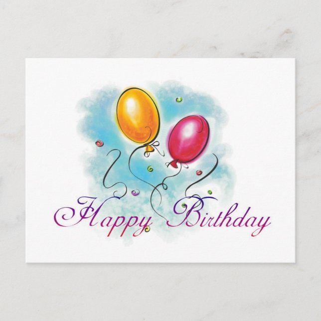 Birthday Ballons Postcard (Front)