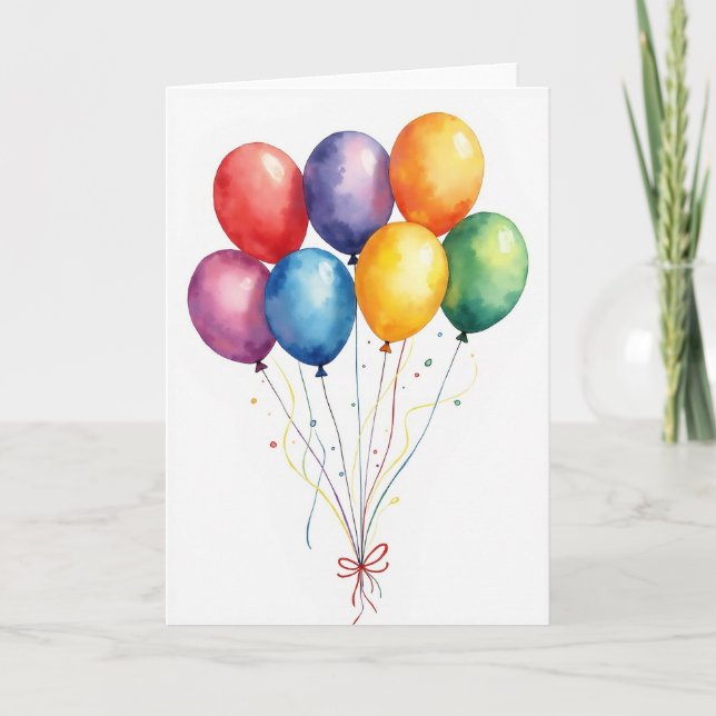 Birthday Balloon Art Card (Front)