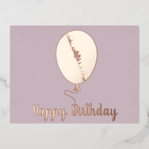 Birthday Balloon Blush Pink Foil Holiday Postcard