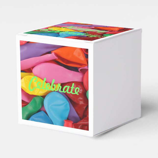 Birthday Balloon Box! Favor Boxes (Front Side)