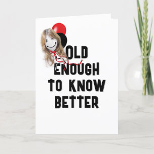 Birthday Balloon Face for Getting Older Card