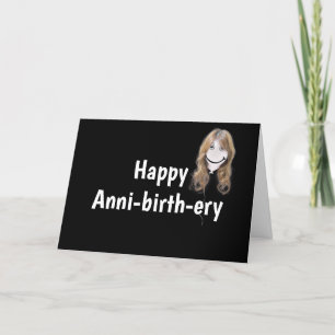 Birthday Balloon Face On Black Card