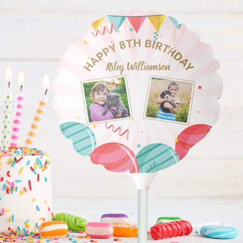 Birthday Balloon Gold Pink Confetti Photos Any Age