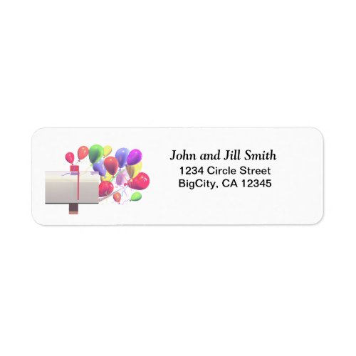 Birthday Balloon Mail Label