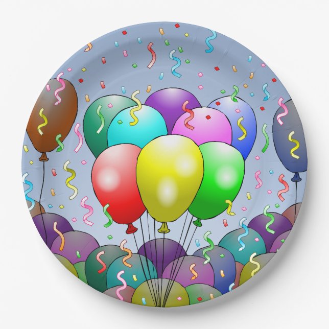 Birthday Balloon Party Paper Plates