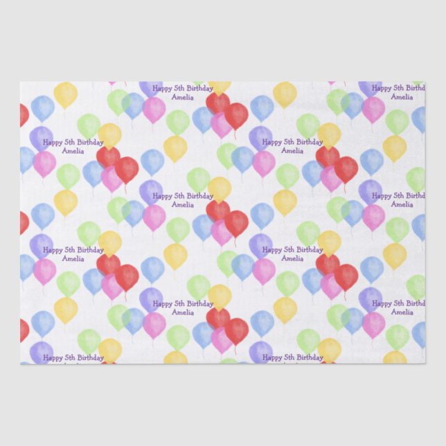  Birthday Balloon Personalized Tissue Paper (Front)