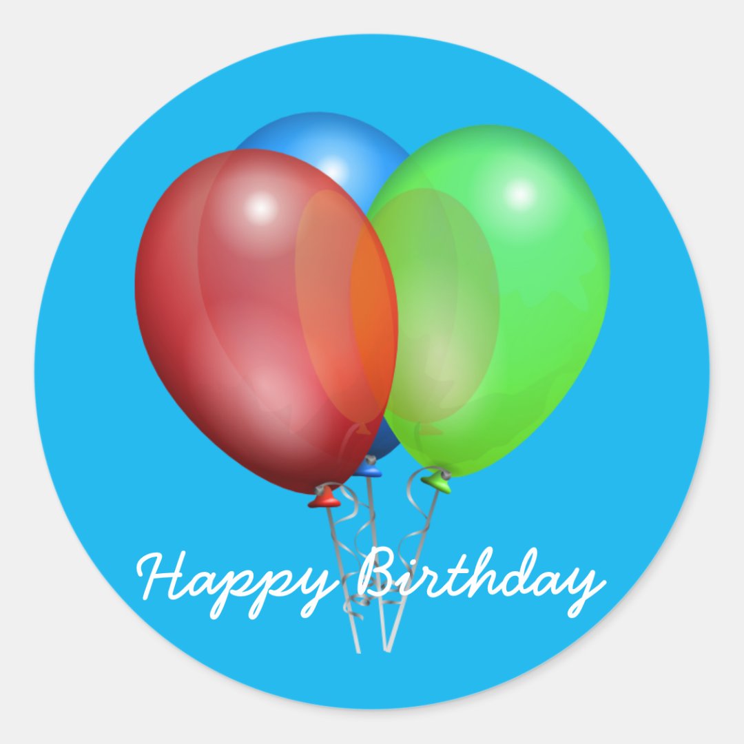 Birthday Balloon Stickers | Zazzle