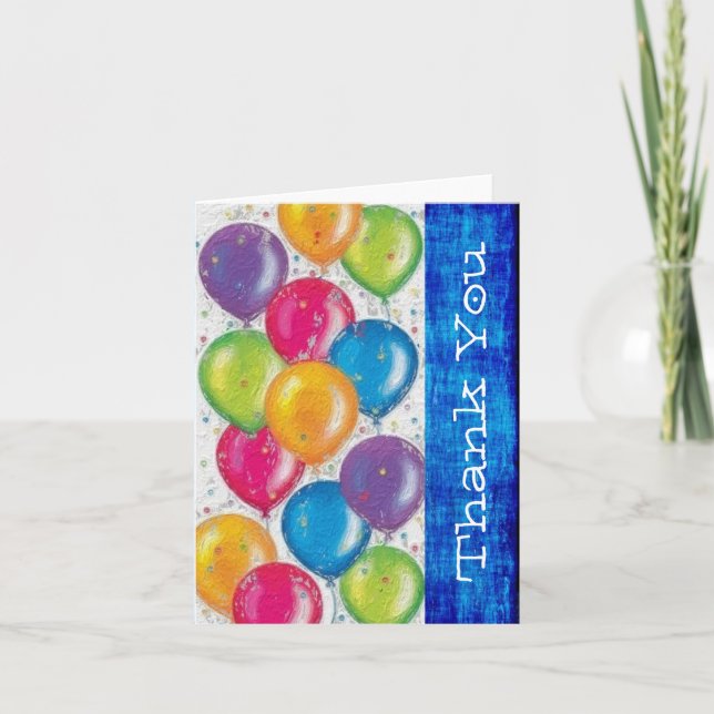 Birthday Balloon Thank You Card (Front)