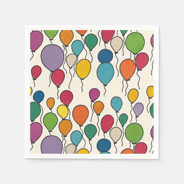 Birthday Balloon Watercolor   Napkins (Front)