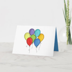 Birthday Balloon Watercolor Personalized Happy Fun Card