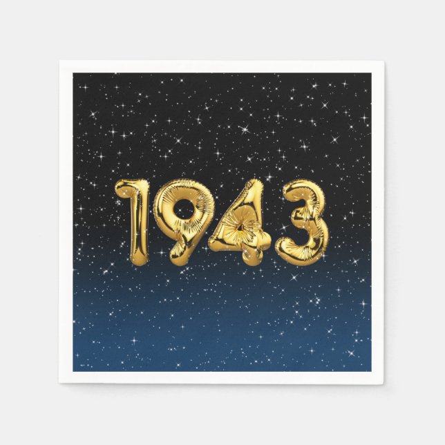 Birthday Balloons 1943 In Stars Napkins (Front)