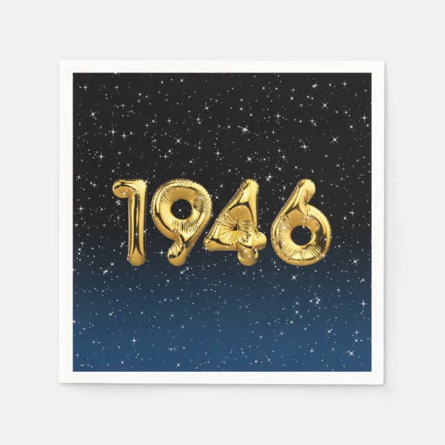 Birthday Balloons 1946 In Stars Napkins (Front)