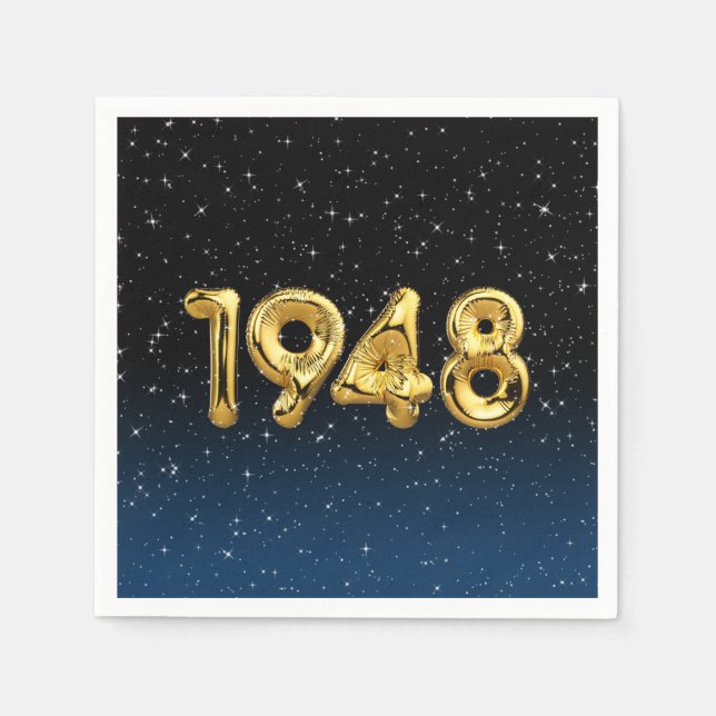 Birthday Balloons 1948 In Stars Napkins (Front)