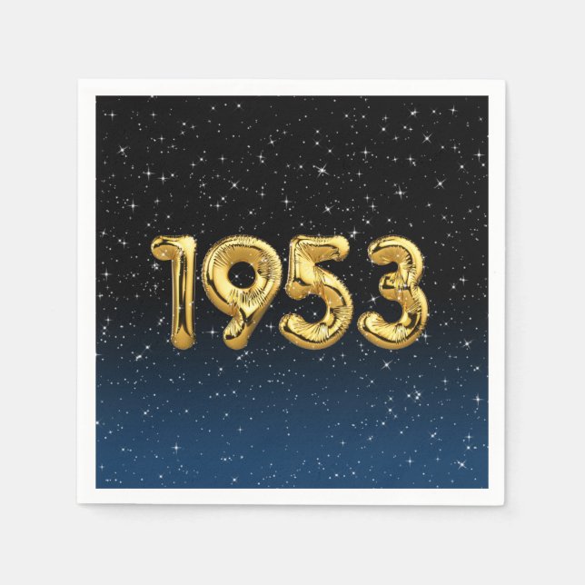Birthday Balloons 1953 In Stars Napkins (Front)