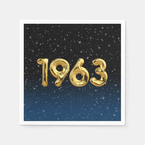 Birthday Balloons 1963 In Stars Napkins