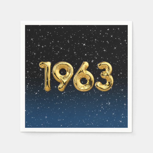 Birthday Balloons 1963 In Stars Napkins (Front)