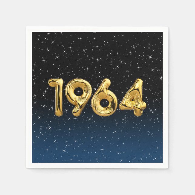 Birthday Balloons 1964 In Stars Napkins (Front)