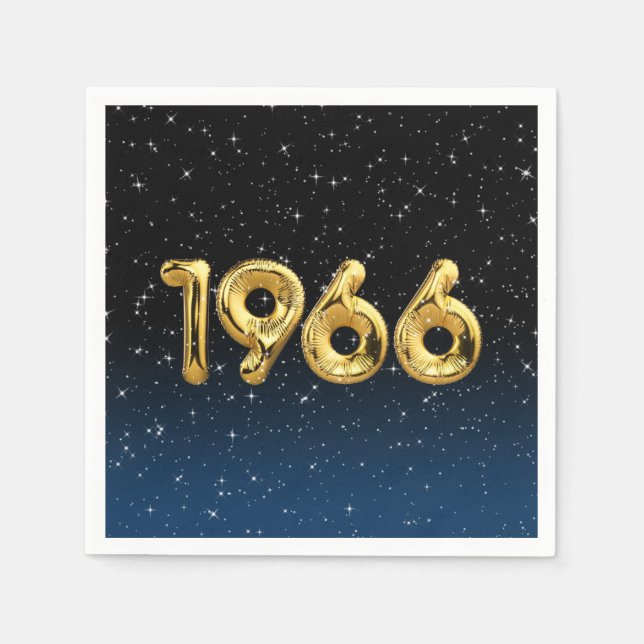 Birthday Balloons 1966 In Stars Napkins (Front)