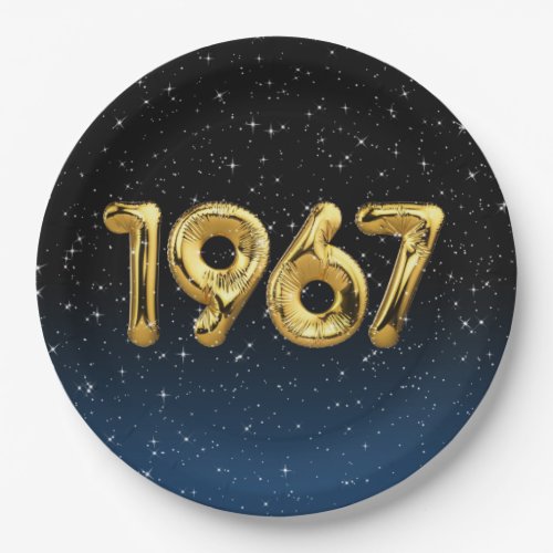 Birthday Balloons 1967 In Stars Paper Plate