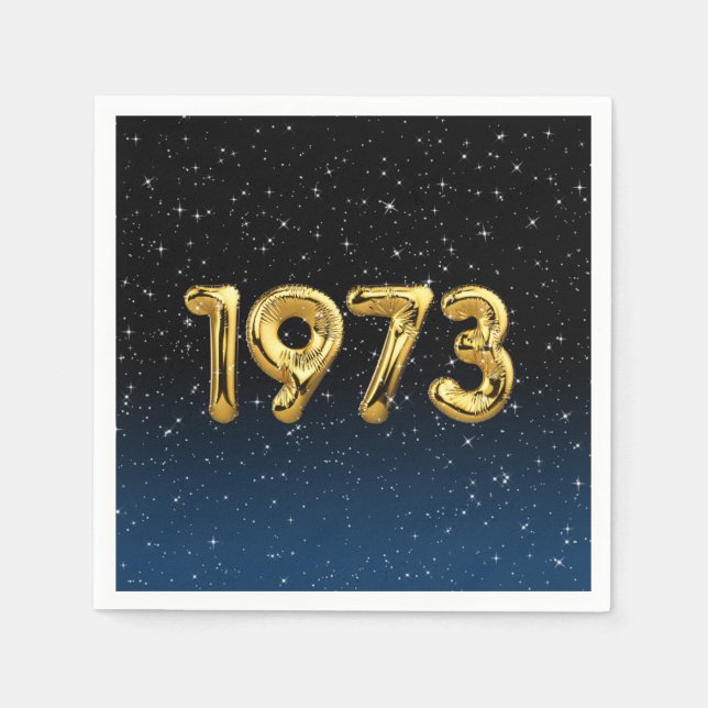 Birthday Balloons 1973 In Stars Napkins (Front)