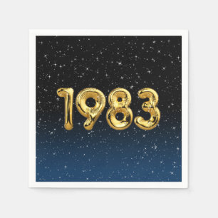 Birthday Balloons 1983 In Stars Napkins