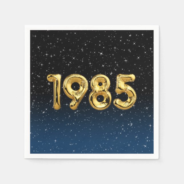 Birthday Balloons 1985 In Stars Napkins (Front)