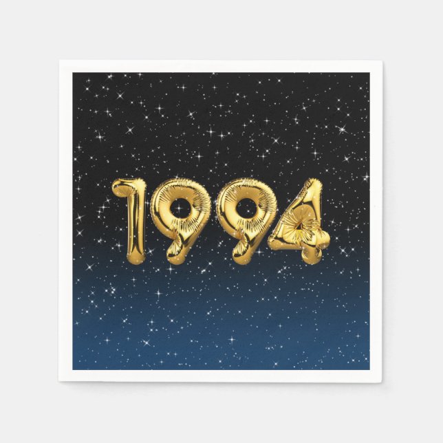 Birthday Balloons 1994 In Stars Napkins (Front)