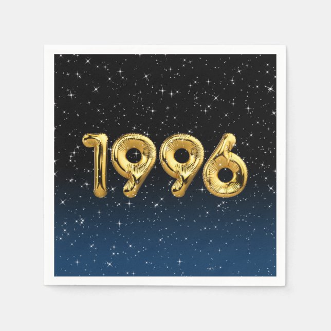 Birthday Balloons 1996 In Stars Napkins (Front)