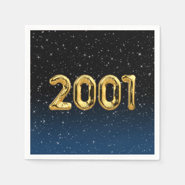 Birthday Balloons 2001 In Stars Napkins (Front)