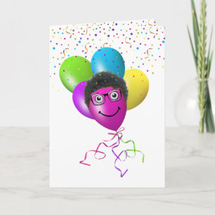 Birthday Balloons and Confetti Humor Card