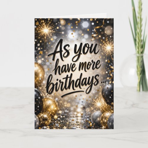 Birthday Balloons and Party Stars Card