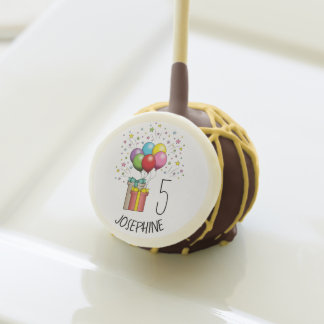 Birthday Balloons And Presents With Age And Text Cake Pops
