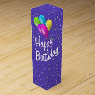 Birthday Balloons and Raindrops On Purple Wine Box