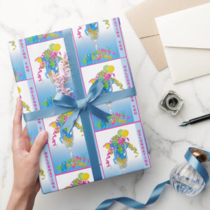 Birthday Balloons and Ribbons Wrapping Paper