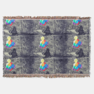 birthday balloons ape blanket throw