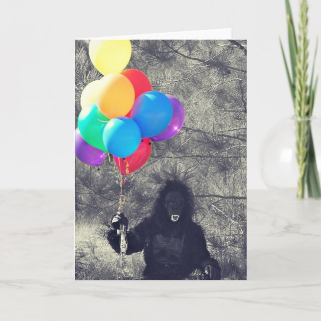 birthday balloons ape card (Front)