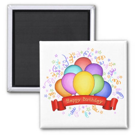 Birthday Balloons & Banner Magnet