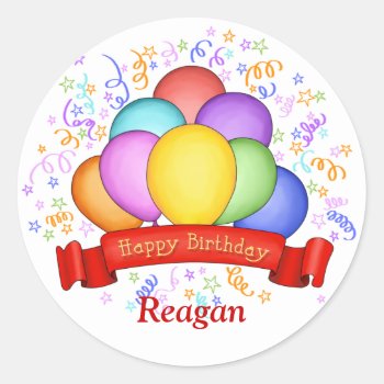Birthday Balloons & Banner Stickers by debipayne at Zazzle