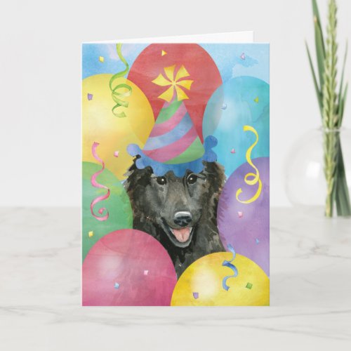 Birthday Balloons Belgian Sheepdog Card