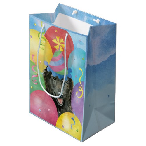 Birthday Balloons Belgian Sheepdog Medium Gift Bag