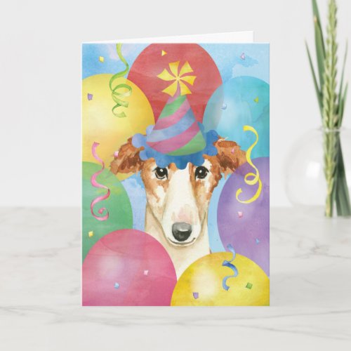 Birthday Balloons Borzoi Card